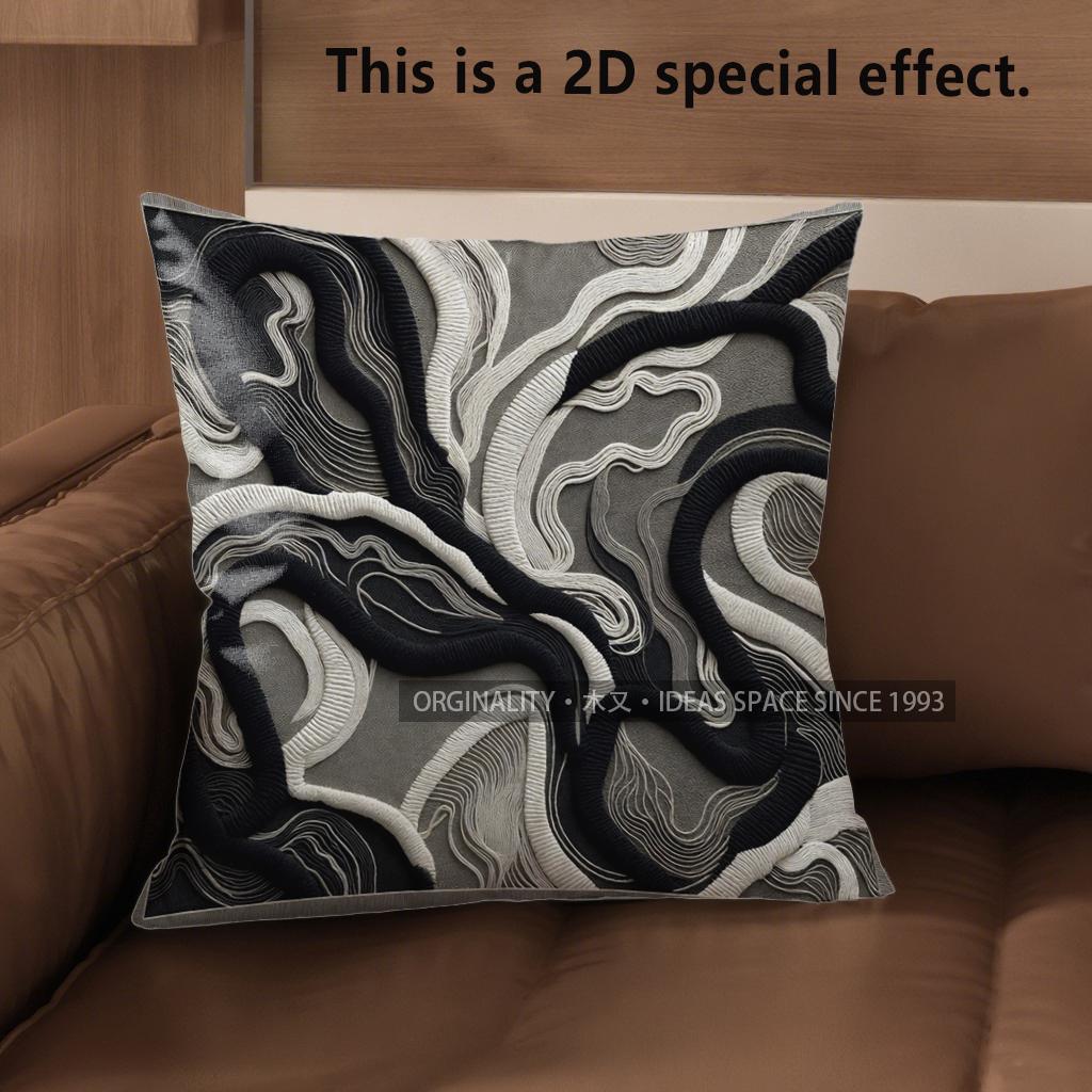 2D Modern Abstract Pattern Digital Print Pillowcases Pattern Cushion Cover Suitable For Sofa Bedroom Car Pillow Cover