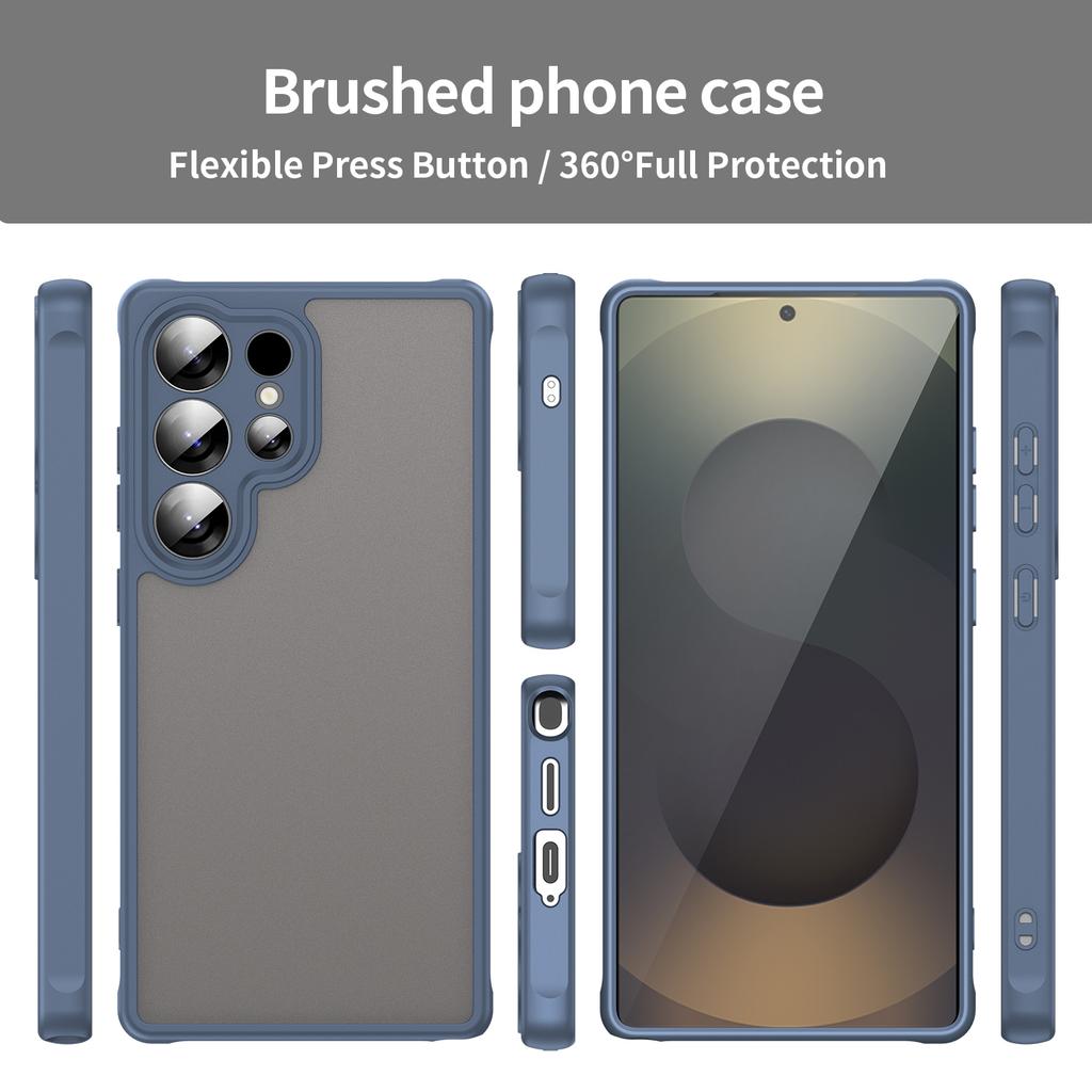 For Samsung Galaxy S25 Ultra Phone Case Drop Proof Airbags Frosted Translucent PC + TPU Back Cover