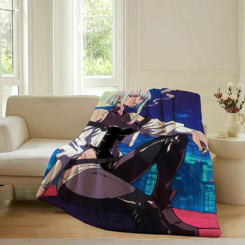 Adventure Anime C-cyberPunkS Blanket For Sofa Office Bed Plane Travel Sleep Read Relax Camping Soft And Warm
