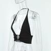 Women Sexy Slim Fit Solid Halter Cropped Cami Top