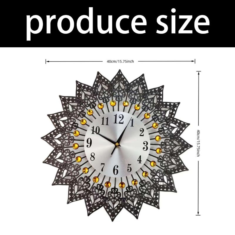 Large Metal Geometric Heart Wall Clock European Quiet Movement For Noiseless Operations Easy Mounting Home Decors Gift
