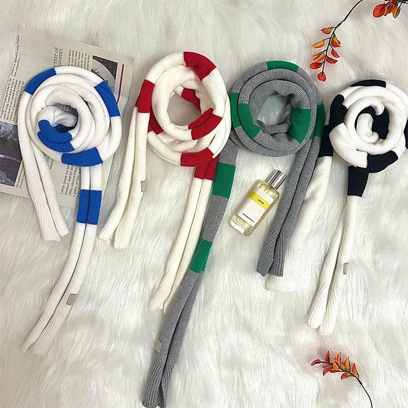 Niche scarf circle sausage knitted scarf high-end creative sense dopamine fashion decoration