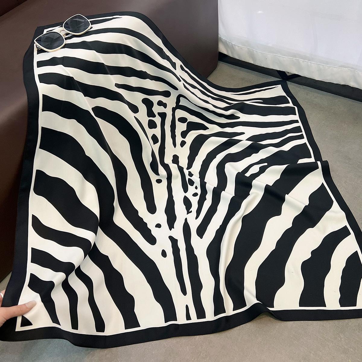 

Классический шелковый шарф с молочным узором, женский весенне-летний, для улицы, ветрозащитная шаль, твиловый большой квадратный шарф, темпераментный шарф 90cm