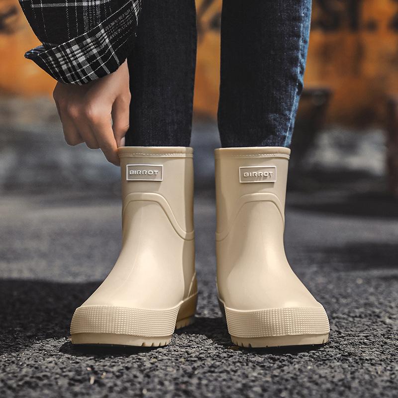 

Модные резиновые сапоги средней высоты, женские резиновые сапоги, водонепроницаемые, нескользящие и износостойкие, подходят для мытья автомобиля, работы, рыбалки, выхода в дождливый день 40 хаки