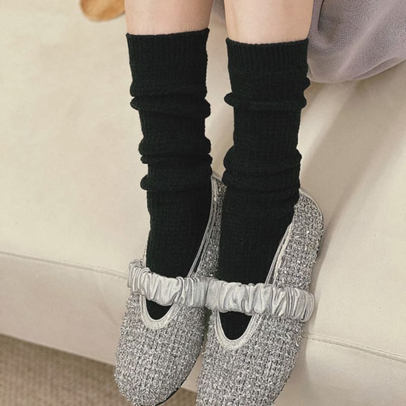Mishuu Somuch Mishuu Somuch Waffle Wool Knee Socks_2color