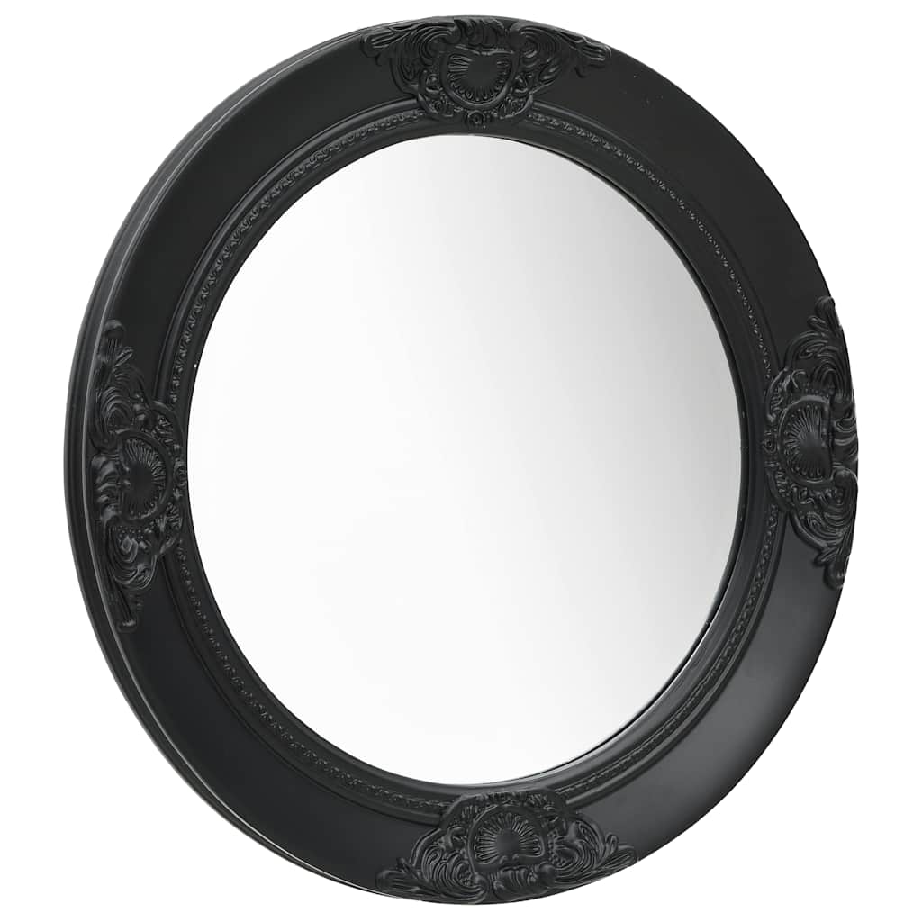 Barocker Wandspiegel 50 cm Schwarz