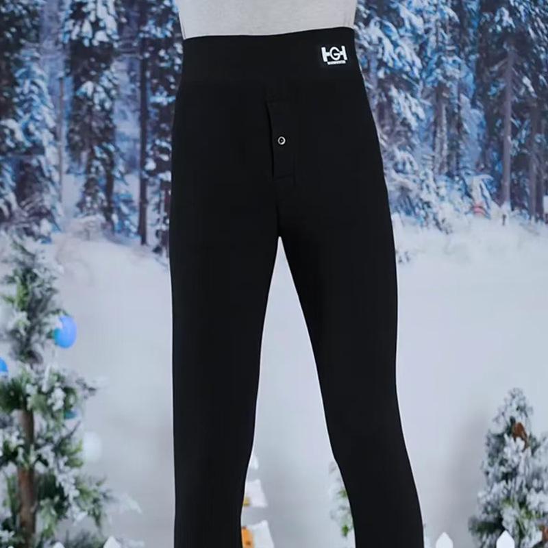 

Мужские теплые бархатные черные брюки с высокой талией - леггинсы из плотной овчины, большой размер, хлопок, зимняя одежда. 4XL (190-210 jin)