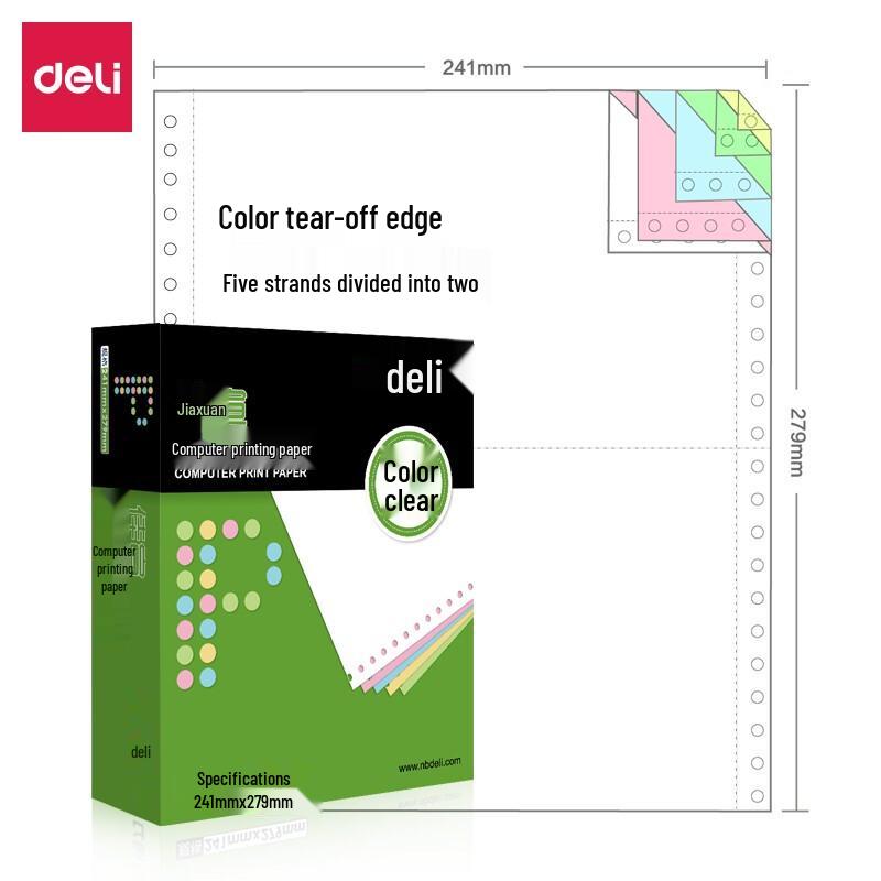 Deli Pin-Fed Continuous Form Printer Paper