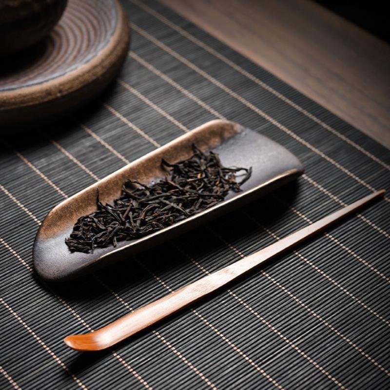 Vintage Gilded Coarse Pottery Handmade Ceramic Household Teaspoon, Tea Pick, and Zen - Style Kung - Fu Tea Set Accessories