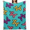 Balloon Animal Dogs Pattern In Blue Throw Blanket Winter Beds Thermals For Travel Sofa Bed for Babies Blankets