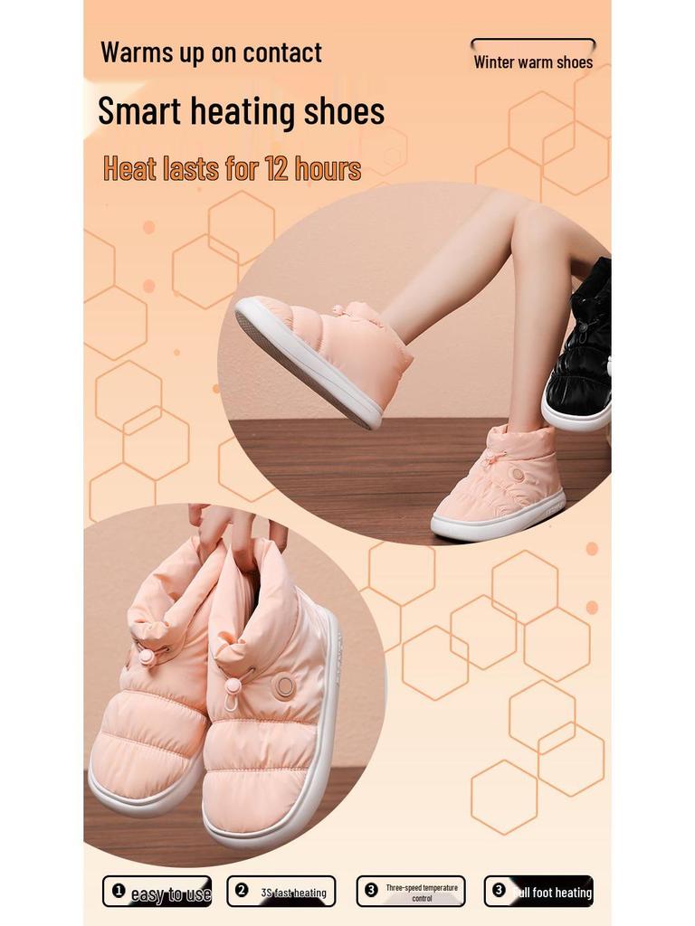 Unisex Smart Heated Snow Boots with USB Charging and Three-Level Temperature Control