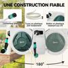 Wall-Mounted Watering Hose Reel 30 m x Ø 15 mm Automatic Retractable Water Hose Reel Automatic Grey