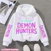 Children's KPop Demon Hunters Hoodies Girls Pink Boy Pink Tops Sweatshirt Long Sleeve Pullovers Coat Autumn Winter Casual Hooded