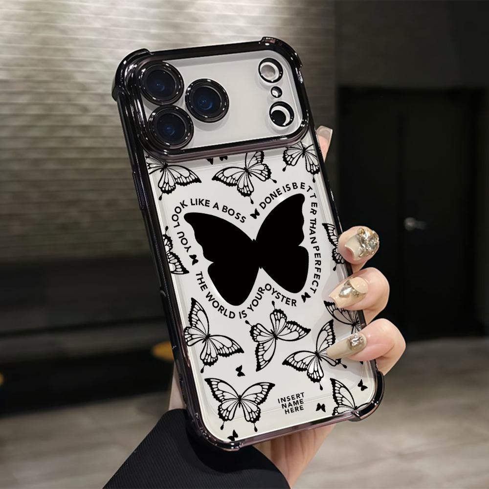 

Модный чехол для телефона с бабочками для iPhone 17 Air 16 15 14 Plus 13 12 11 Pro Max X Xs XR 8 e Прозрачный мягкий чехол с защитой от падения iPhone 14