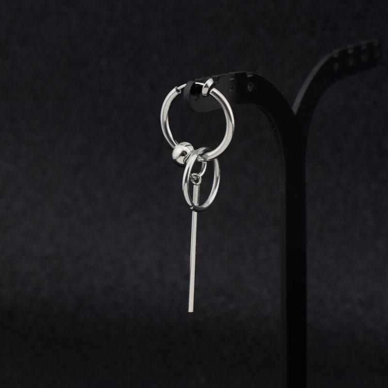 

Серьги-гвоздики в стиле панк унисекс из нержавеющей стали, асимметричные, с круглыми цепочками, клипсы для ушей, рок-хип-хоп, уличный рэпер, мужчины и женщины