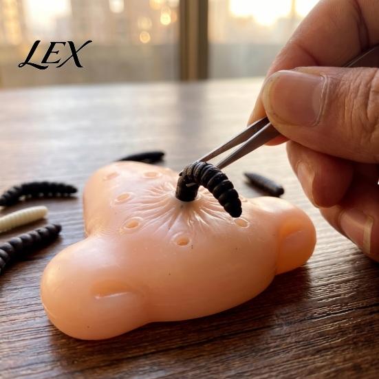 Stress Relief Toys Nose Pimple Popping Toy with Tweezers And Worm, Funny Prank Fidget for Anxiety Game Party, Flexible TPR Realistic Model Kids Adults