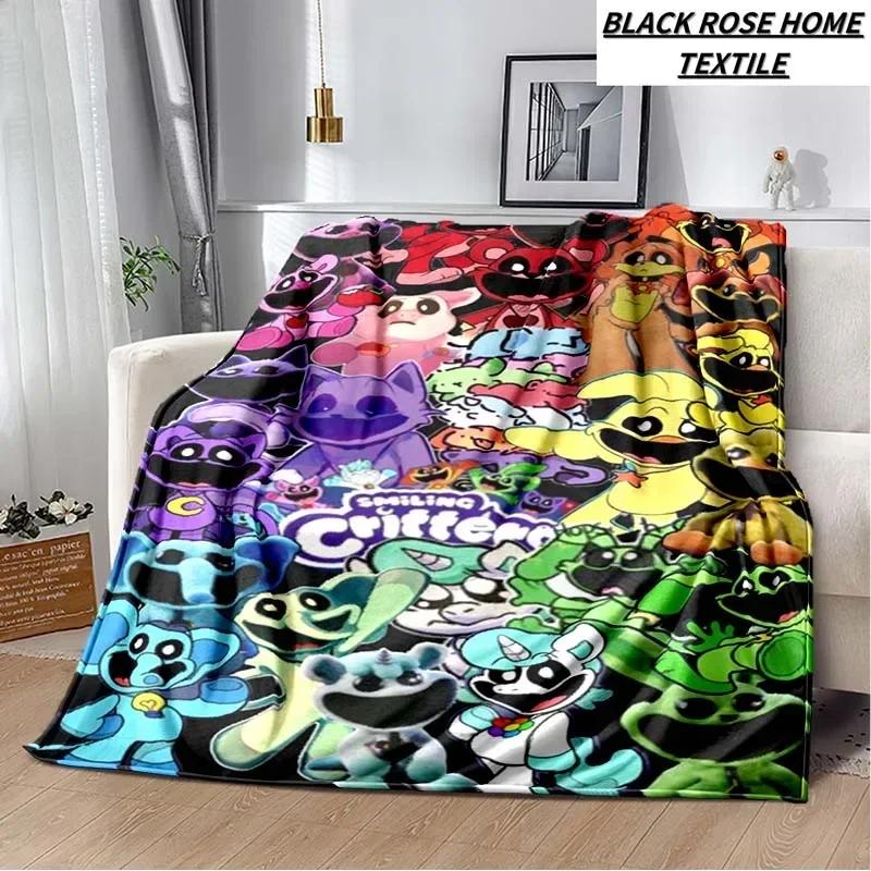 Fashion Art Print Cartoon Anime S-smiling critters Blanket Outdoor Car Travel Portable Camping Warm Cover Blanket Birthday Gift