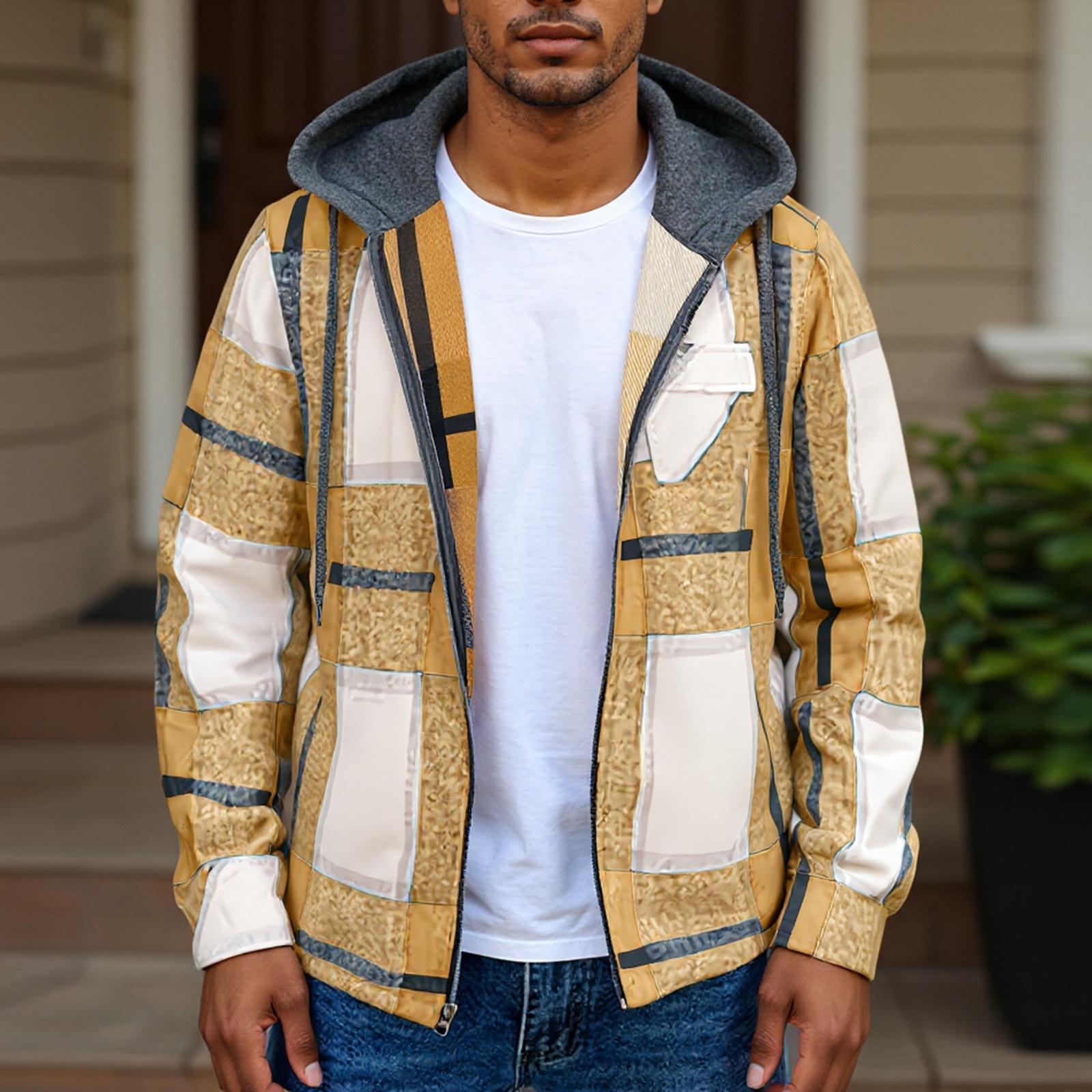 

Мужская спортивная и повседневная свободная куртка на молнии M жёлтый