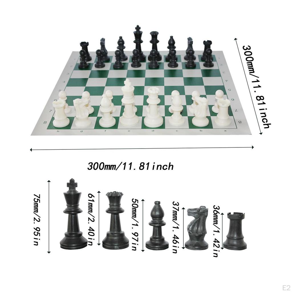 Chess Set Board and Pieces Storage Slots, Portable Travel Game for Kids Beginner