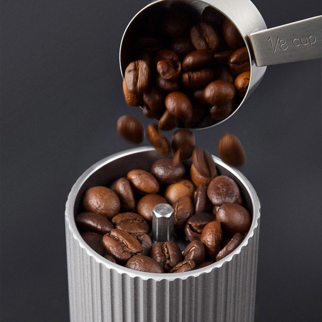 Manual Coffee Grinder with Ceramic Burr, Adjustable Hand Coffee Bean Grinder, Portable Stainless Steel Coffee Mill for Home, Office & Travel
