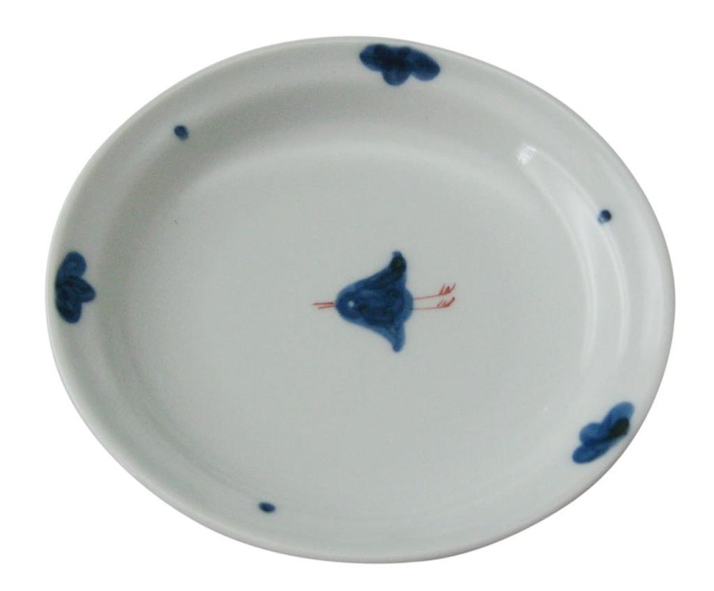 Hasami Ware, Hikari Tamagama Small Plates, Set of 3, Chidori Pattern, 323768