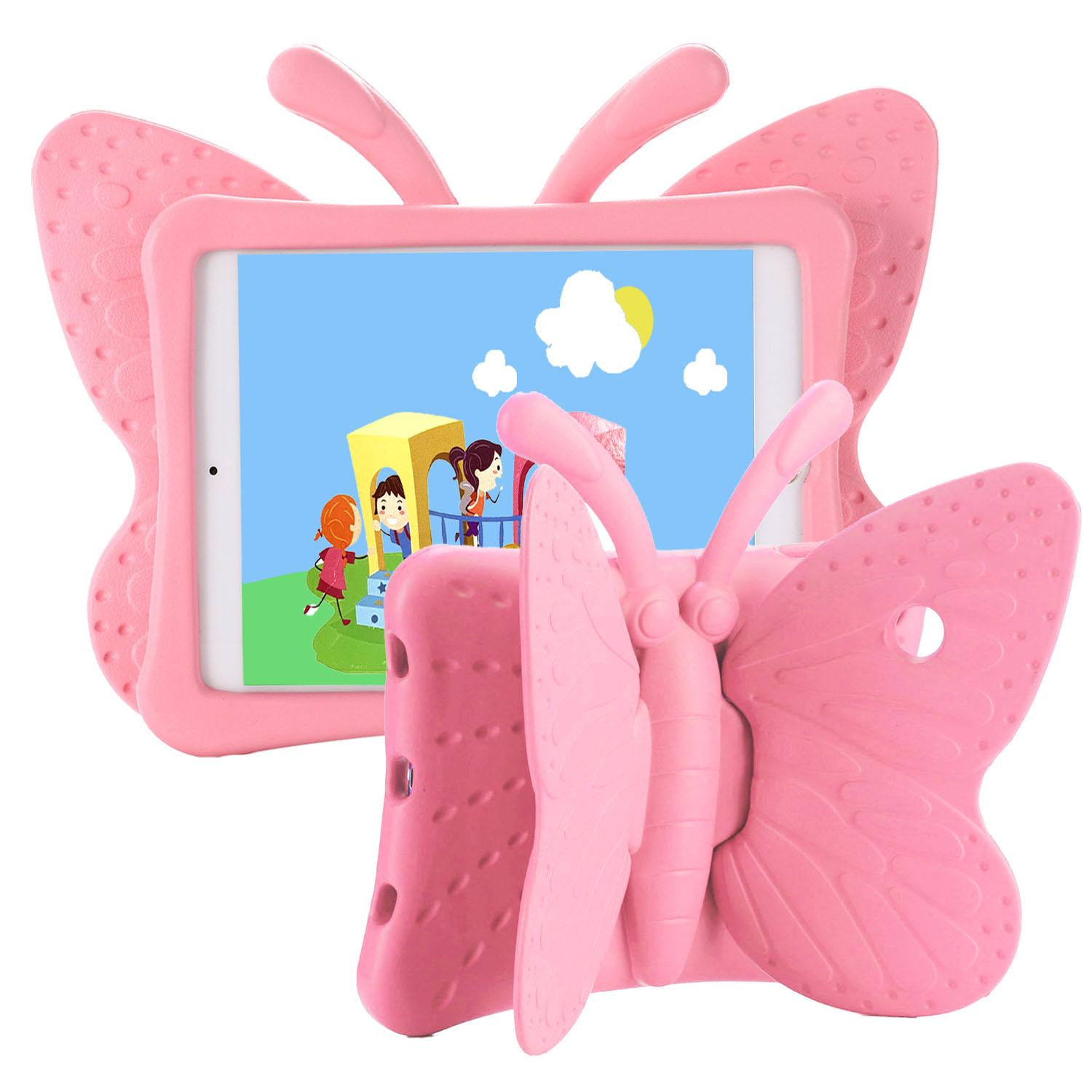 Für iPad Mini 1 2 3 4 5 6 Air2 3 4 9.7 2017/2018 Pro 10.5 7./8./9. Generation 10.2 Zoll Kinder Stoßfestes Case mit Ständer Abdeckung iPad Air4 Air5 rosa
