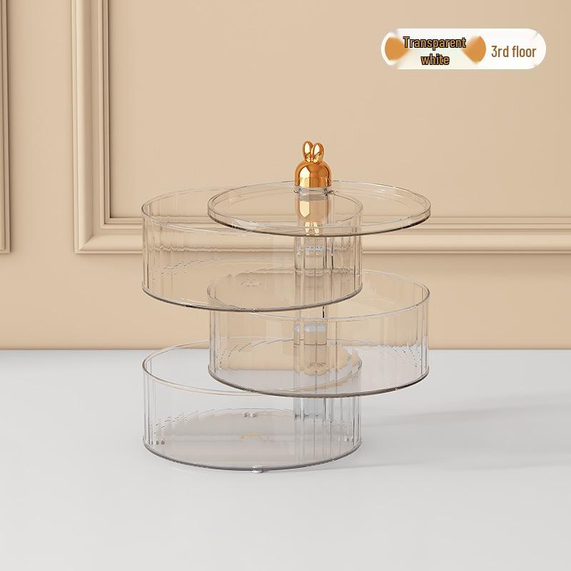 Luxury Cartoon Rabbit Multi-Layer Rotating Fruit and Snack Box with Lid