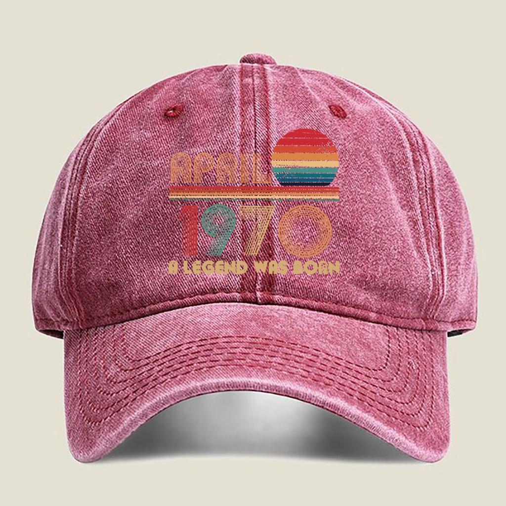 April 1970 Legend Born Fashion Washed Baseball Cap Hat Outdoor Activities
