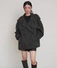 OPENING SUNSHINE Classic Flap Belted Short Trench Jacket Charcoal