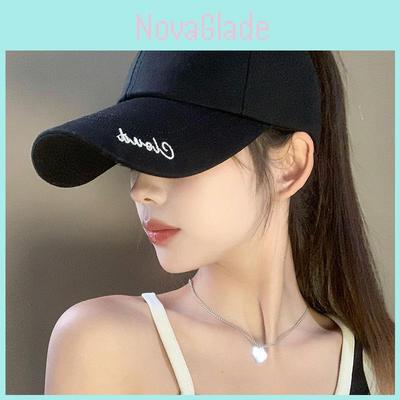 Summer Black Baseball Cap For Women With Wide Brim And Stylish Embroidery