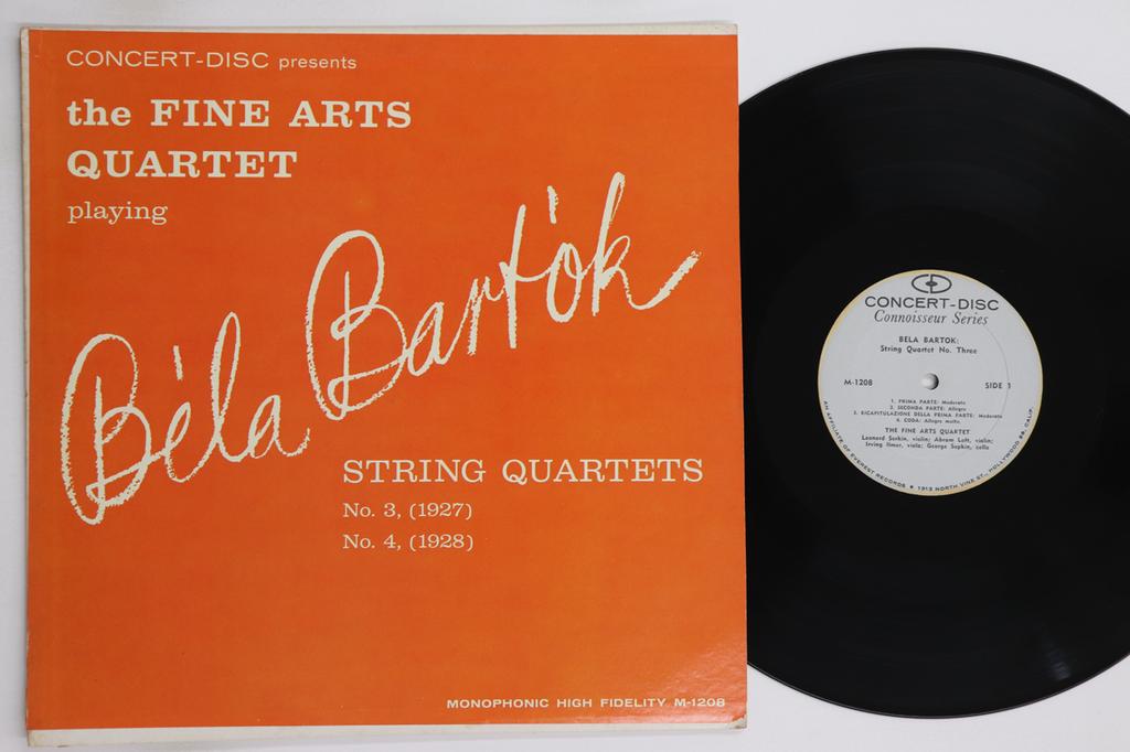 LP Record FINE ARTS QUARTET - Bartok String Quatet No3 / No4 M1208 CONCERT DISC 1958 US Classical Used