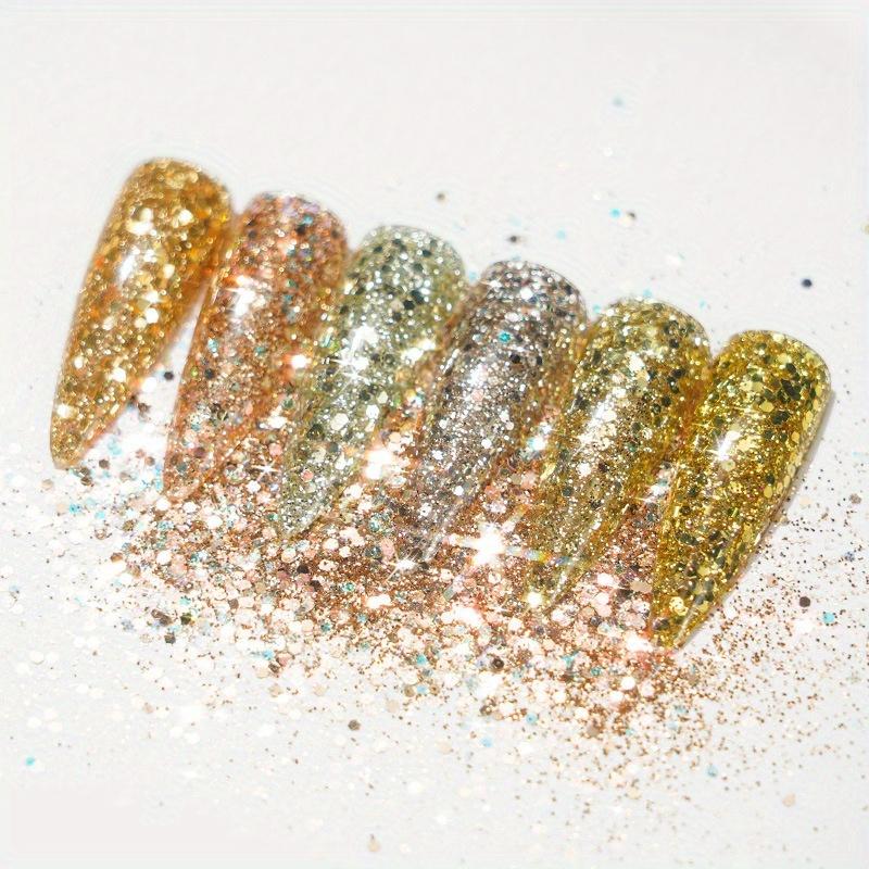 6 коробок/компл. разноцветные 3D ультратонкие блестки для ногтей — фото 5