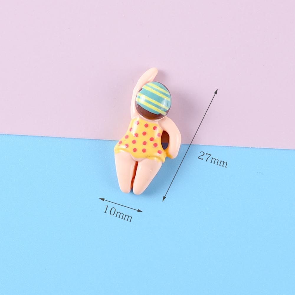 6pcs Resin Cartoon Swimming Figurine Refrigerator Accessories Home Decor