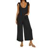 Women Fashion Summer Casual Up Sleeveless Loose Wide Leg Jumpsuit
