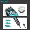 VGR 166 Professional Intelligent Digital Rechargeable Hair Clipper with Gradient Ribbon Base Adjustable Electric Push Shear Hair Clipper Shape Carving