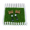 Artificial Grass Miniature Garden Decorations Dollhouse Garden Furniture Park Bench Street Lantern Landscape Ornament