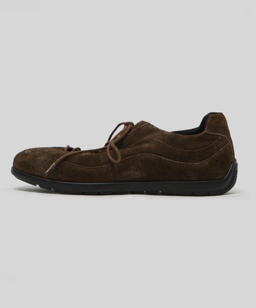 [WETHEROAD] Lazy Suede Racing Sneakers Washed Brown WTRD3116