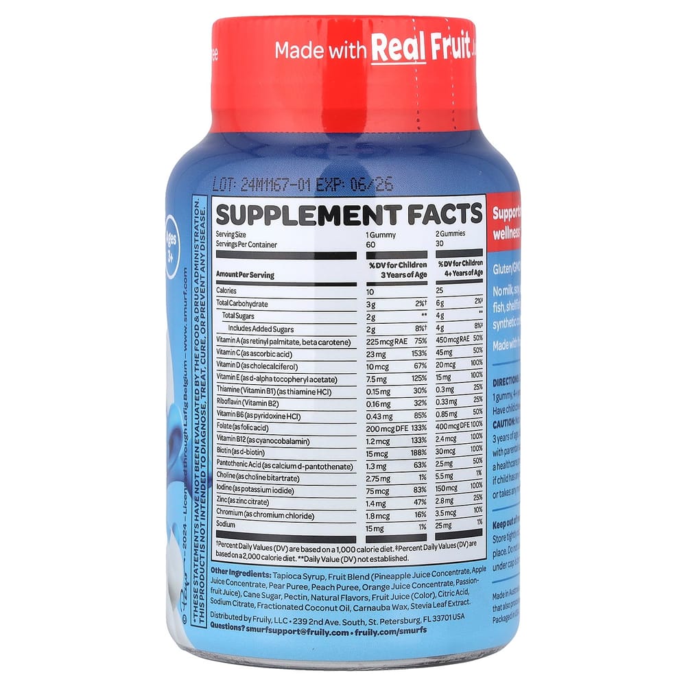 iHerb Children's Gummy Multivitamin for Ages 3+, Smurf Berry Gummies, 60 Count