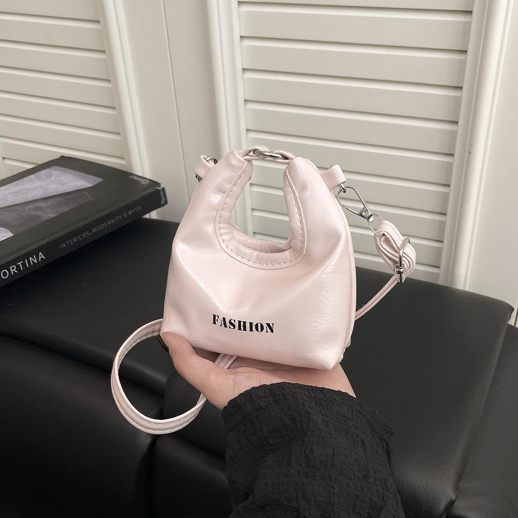 Trendy Mini Shoulder Bag Pu Soft Water Jiao Shape With Magnetic Snap For Daily Fashion