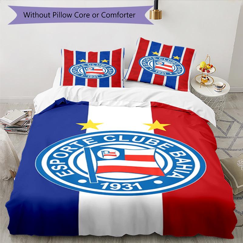 Esporte Clube Bahia Sports Club Emblem Printed Pattern Duvet Cover Set – includes 1 duvet cover and 2 matching pillowcases Bedroom Christmas gifts