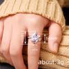 Huitan Charming Marquise Purple CZ Rings for Women Luxury Wedding Band Accessories Personality Cocktail Party Female Jewelry
