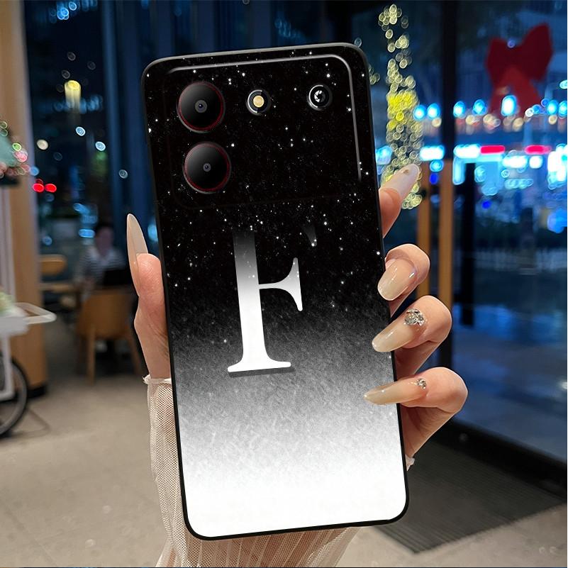 Case For ZTE Blade A54 4G Soft Silicone Black Shell ZTE Blade A54 4G Beautiful Letter Starry Sky Pattern Anti-scratch Cover