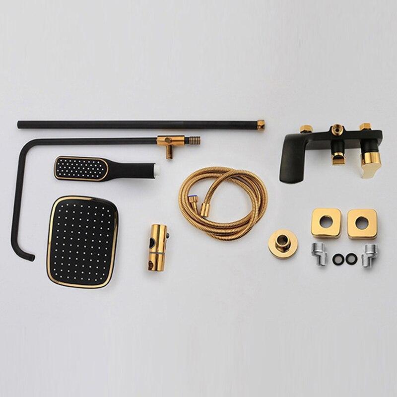 Black White Golden Rain Shower Faucet Bathroom Shower Faucet Taps Bathtub Faucet Mixer Crane Rotatble Spout Faucet Taps