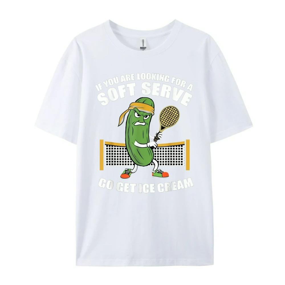 2025 Fun Pickle Ball Play Pickle Tennis Soft Serve Ice Cream Graphic Print T-Shirt T-Shirt Men Women Memorial Day Streets