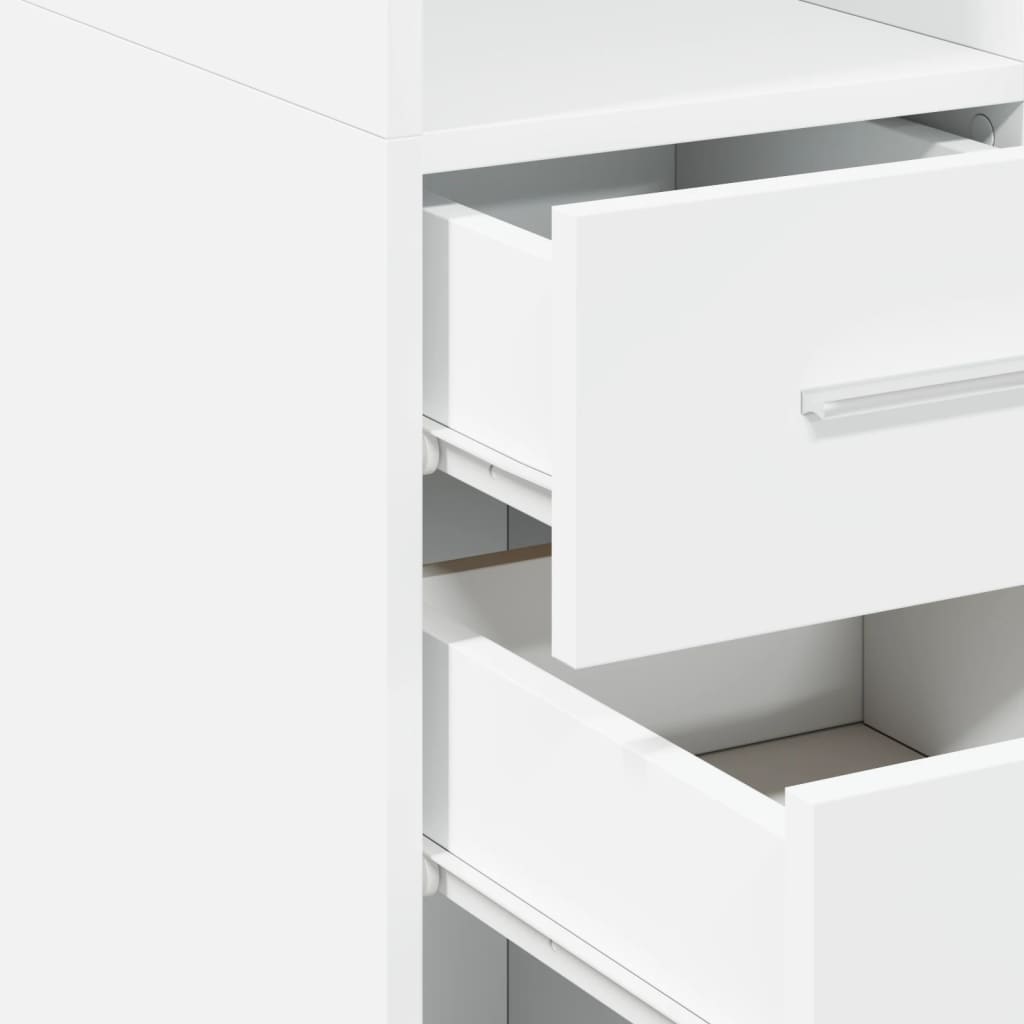 Narrow Tall Cabinet White 30 x 42.5 x 225 cm Particleboard