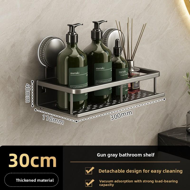 Suction Cup Storage Rack for Bathroom Washstand, Wall-Mounted, No-Drill, Toilet and Washroom Organizer