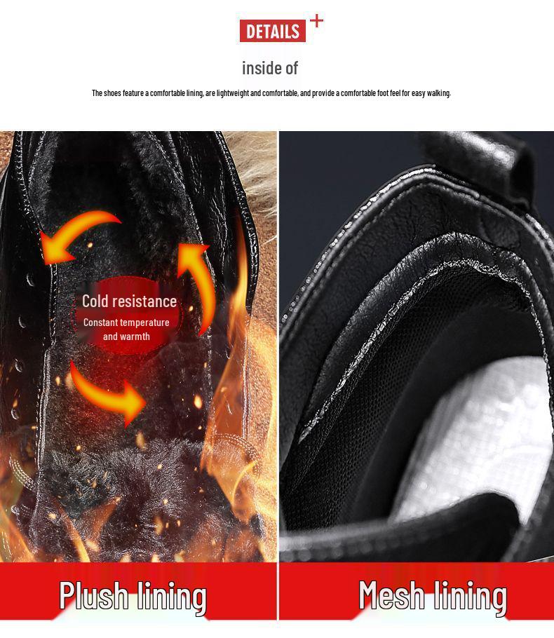 Men's Winter British Retro Motorcycle High-Top Martin Boots - Leather, Fur, and Velvet Lined for Warmth