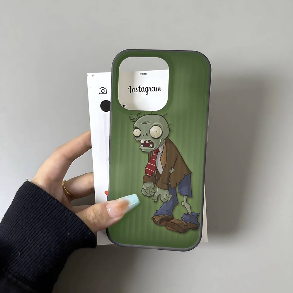 

P-Plants Vs Z-Zombies Corrugated Pattern Case For IPhone 16E SE4 12 17 16 15 14 13 11 Pro Max Stripe Cover iPhone 15 pro