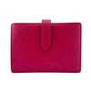 CELINE Medium Strap Leather Bifold Wallet Pink Leather Used