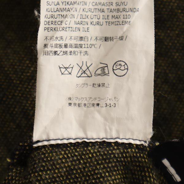 MAX&CO Striped Pattern Long sleeve wool blend one piece L Navy x yellow Women Used